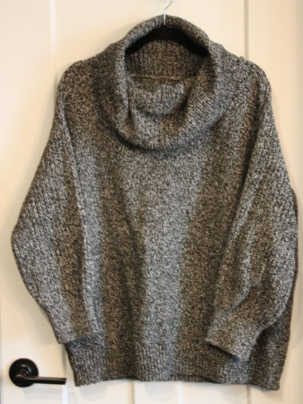 Nine West, Black tweed, Cowel Neck, Sweater, Size XXL